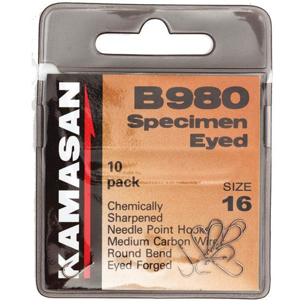Kamasan Eyed Hook B980 Coarse Hooks - Pack Of 10 X 20