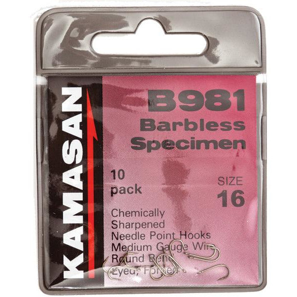 Kamasan Eyed Hook B981BL Coarse Hooks - Pack Of 10 X 20