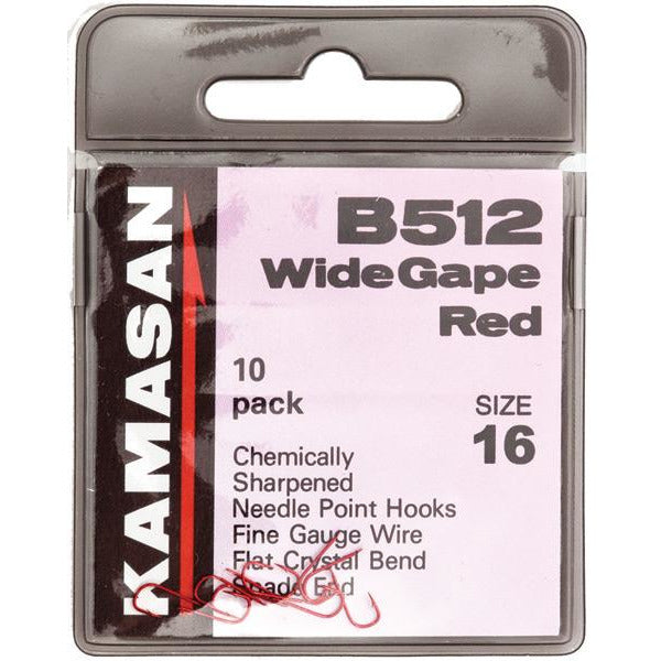 Kamasan Spade B512 Coarse Hooks Red - Pack Of 10 X 20