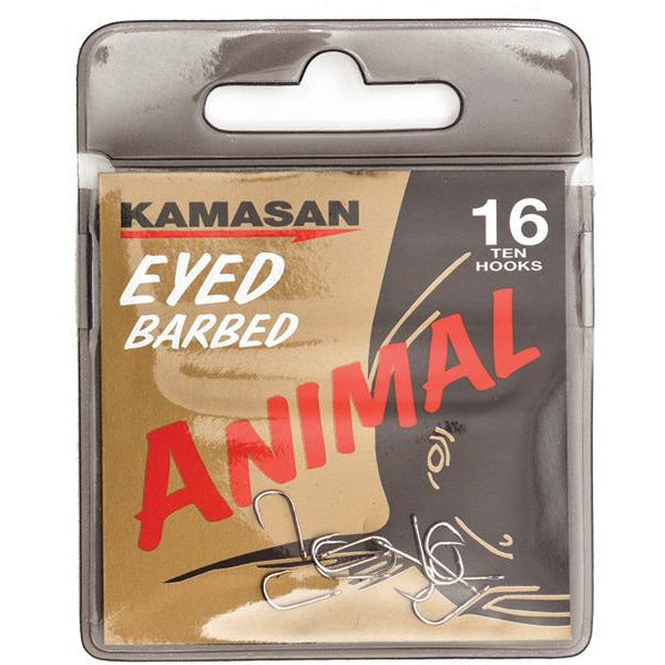 Kamasan Animal Eyed Barbed Hooks - Pack Of 10 X 20