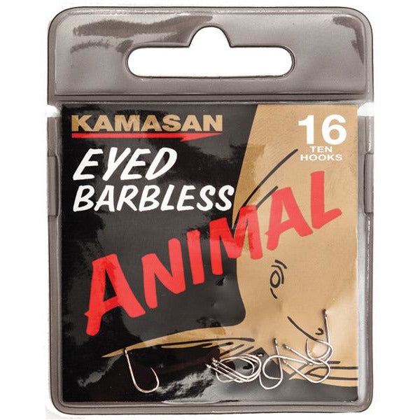 Kamasan Animal Eyed Barbless Hooks - Pack Of 10 X 20