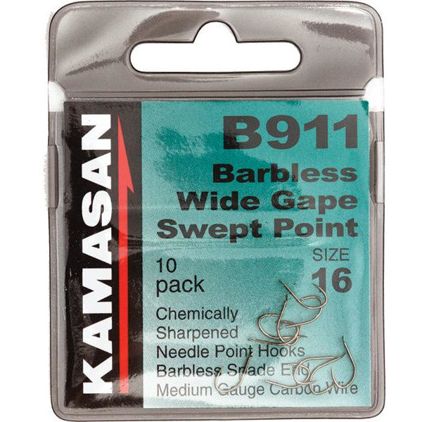 Kamasan B911 Barbless Spade Coarse Hooks - Pack Of 10 X 20