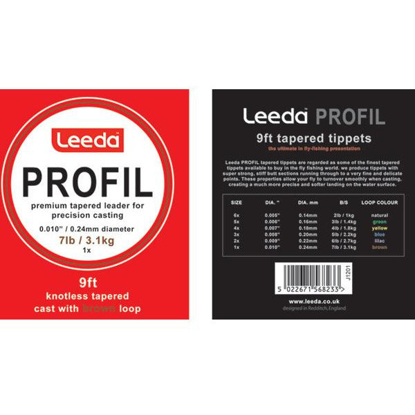 Leeda Profil Casts Dryfly 1X Tippets - Pack Of 10