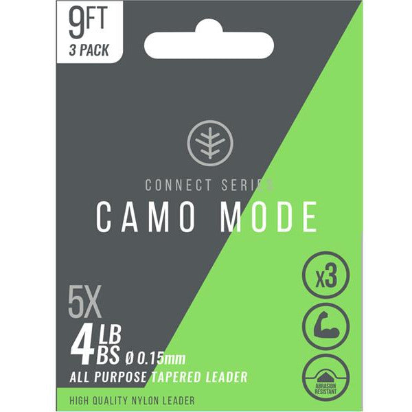 Wychwood Game Camo Mode Tapers 3X Leaders Camouflage Green - Pack Of 5