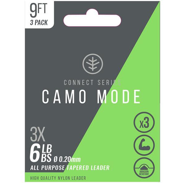Wychwood Game Camo Mode Tapers 3X Leaders Camouflage Green - Pack Of 5