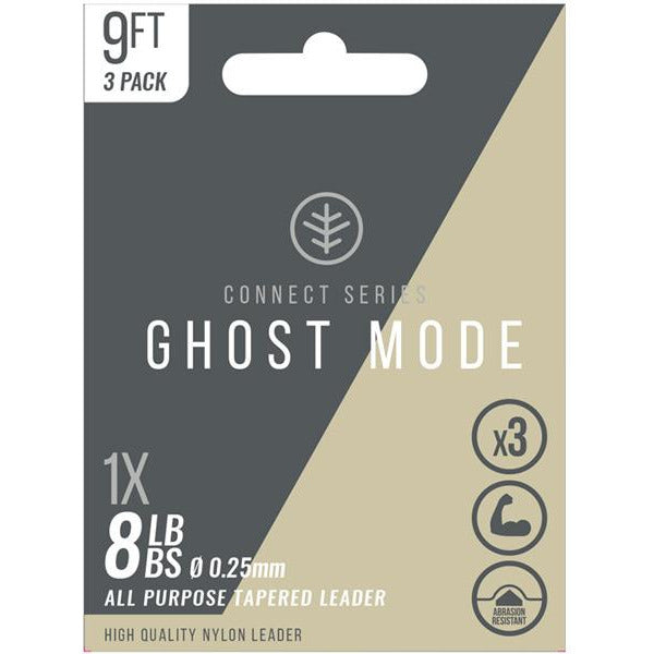 Wychwood Game Ghost Mode Tapers 3X Leaders Clear - Pack Of 5
